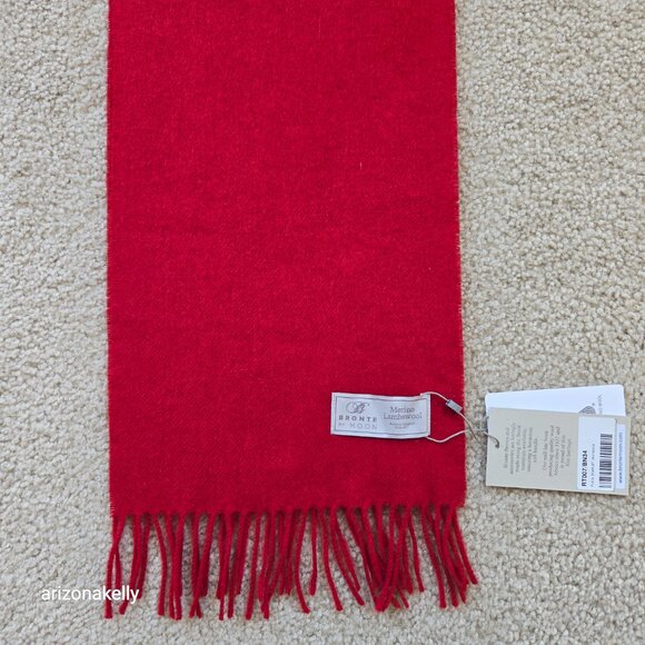 NWT Bronte by Abraham Moon Red Merino Wool Scarf - Picture 12 of 14